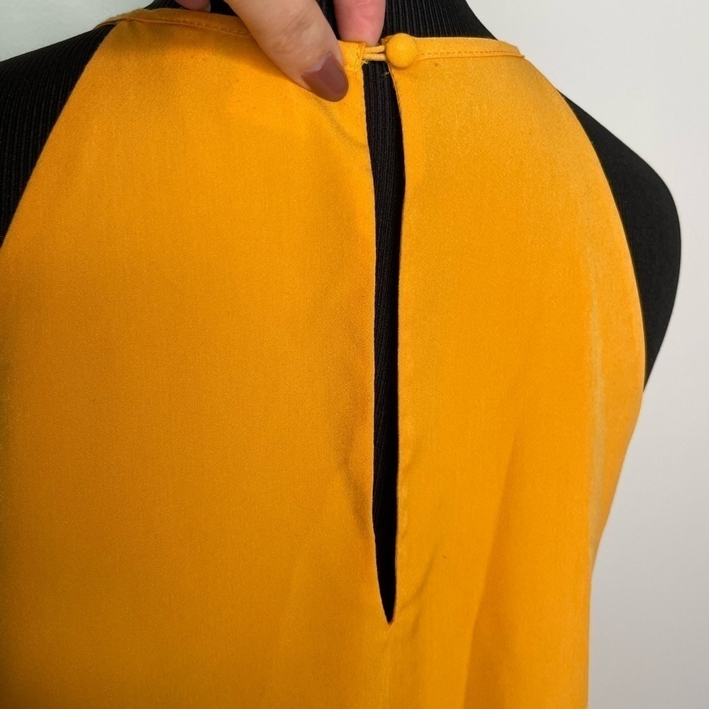 Simons bright yellow high neck keyhole mini dress - Picture 4 of 8